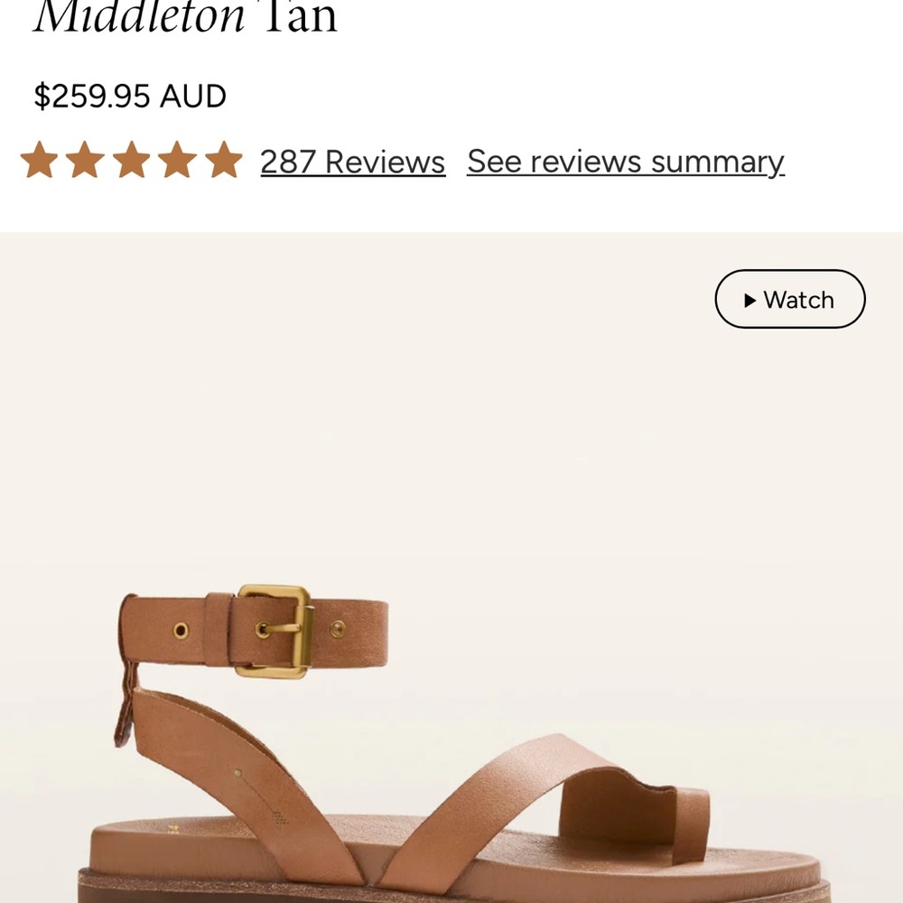 Middleton Tan Women's Sandals BNIB Size 8